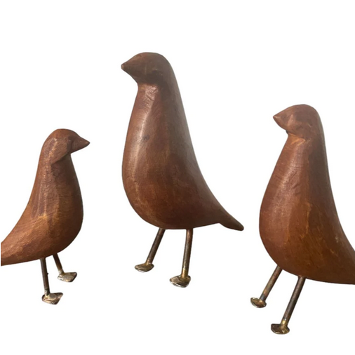 Hand-Carved Wooden Birds